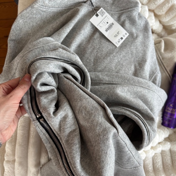 ZARA Gray Oversized Hoodie with Side Zippers – Size L – NWT - Picture 4 of 5